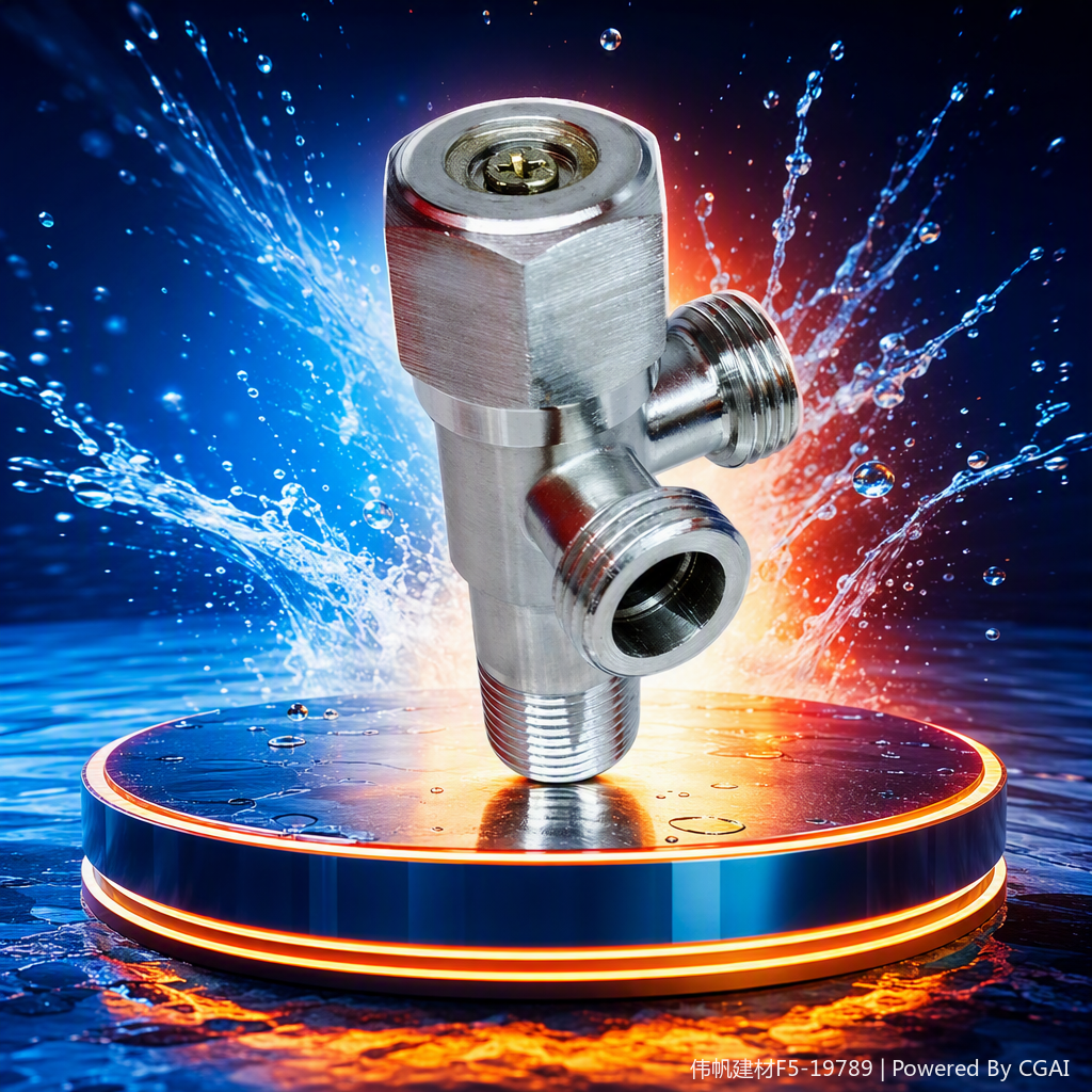High-quality silver metal Angle valve, corrosion-resistant and high-pressure resistant household water pipe connection accessories, practical and durable Specification image