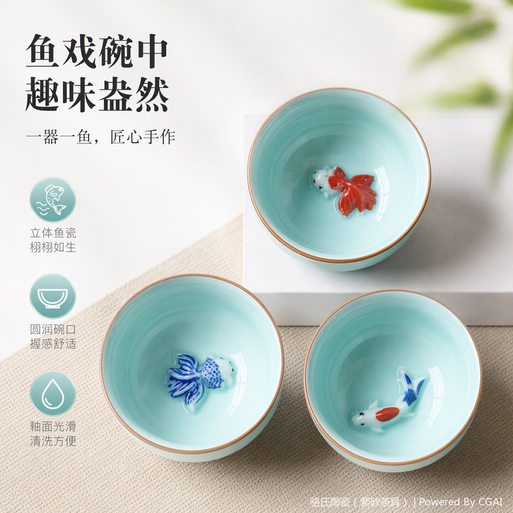 多款陶瓷茶杯家用日用百货简约创意茶具套装办公喝茶杯子礼品装细节图