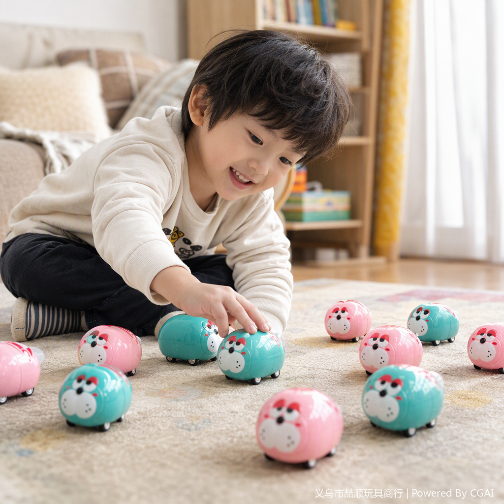 Cartoon fat dog inertial car, cute animal toy car, baby sliding toy car, children's educational toys Specification image