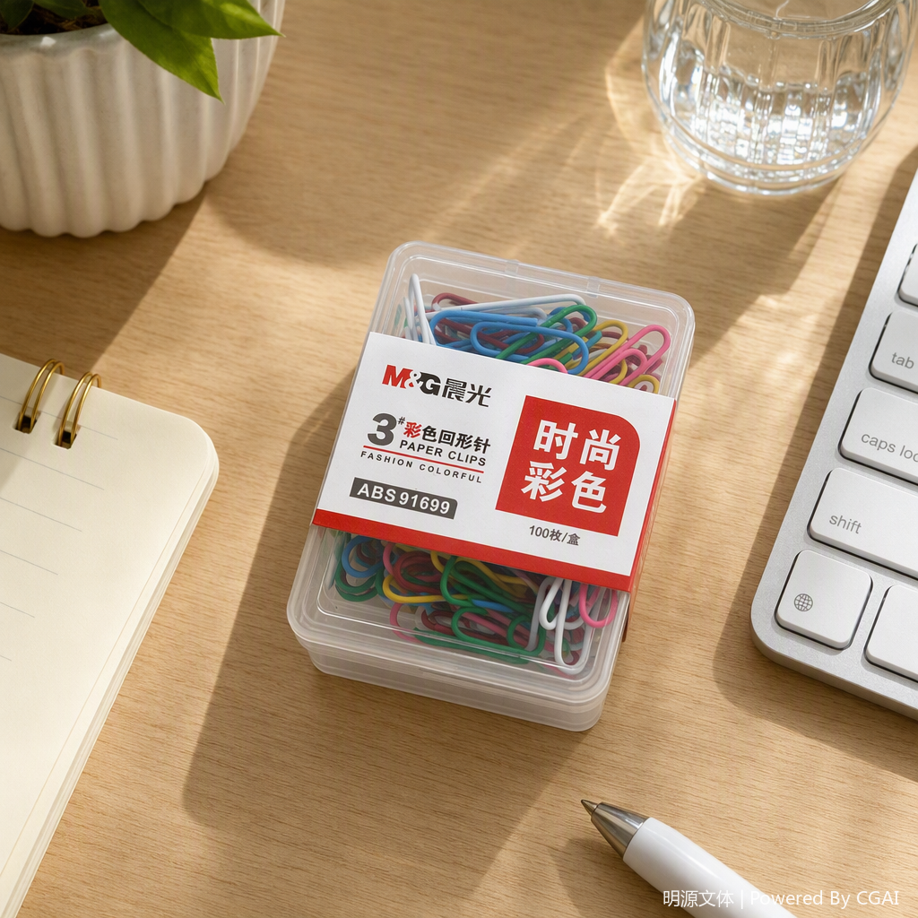 A set of 50 pieces of colorful metal paper clips, creative office stationery clips, and colored clips for organizing supplies details Picture