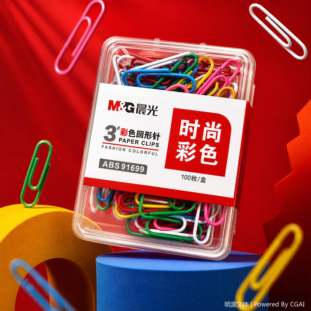 A set of 50 pieces of colorful metal paper clips, creative office stationery clips, and colored clips for organizing supplies Specification image