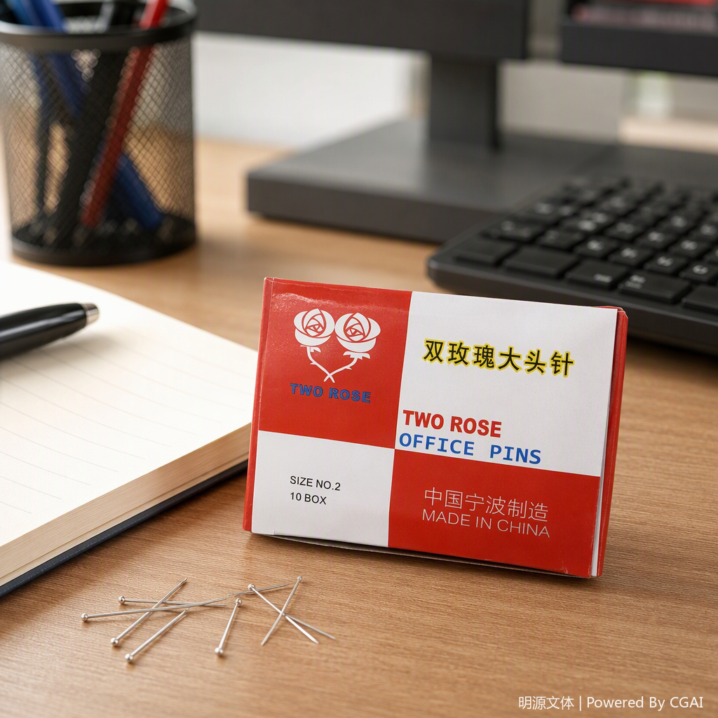 Double rose pins, red and white packaging box, decorative pins, creative pins, gift collection accessories details Picture