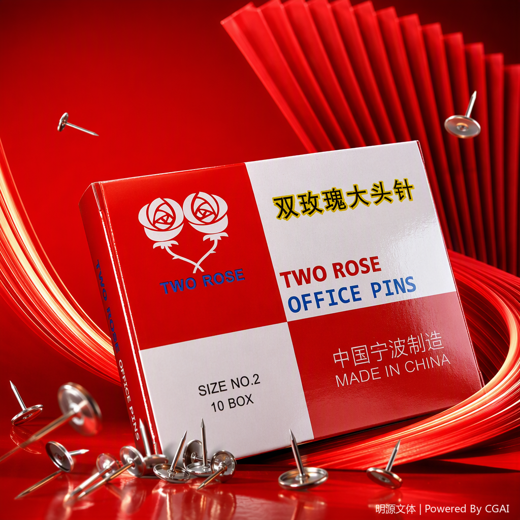 Double rose pins, red and white packaging box, decorative pins, creative pins, gift collection accessories Specification image