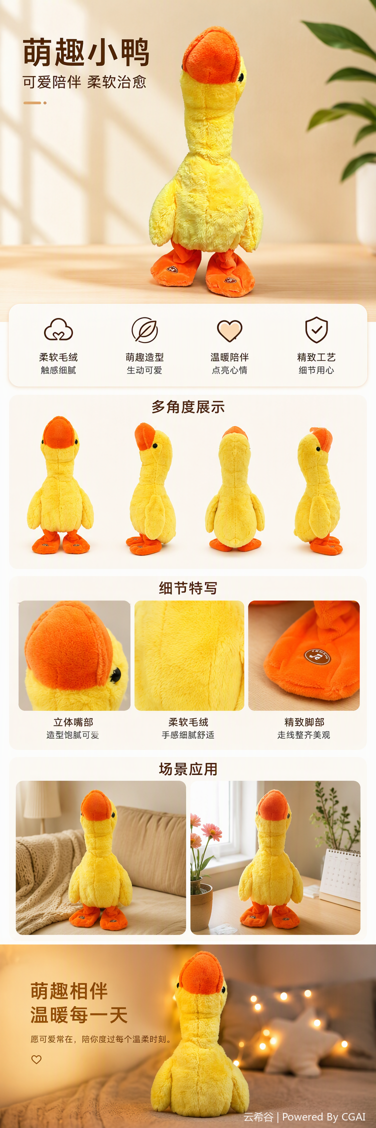 Yellow Duck (Domestic Version) MR-12A Wings Flapping + Walking +AI Function (Can chat and interact, learn education, encyclopedic knowledge, history and geography, sing and tell stories) pic 2