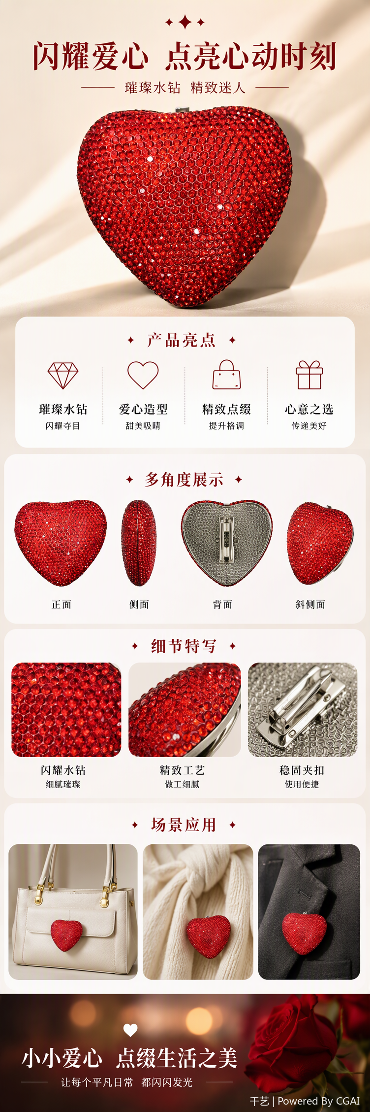 创意红色心形装饰品家居摆件婚礼婚房装饰品节日礼物情侣必备详情1