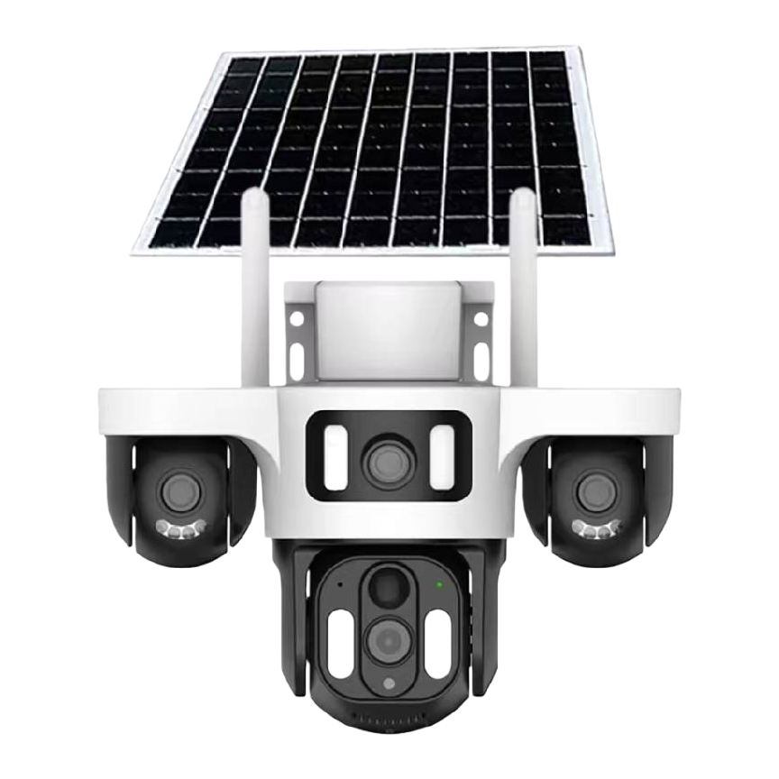 White solar-powered surveillance camera, high-definition night vision, waterproof wireless security monitoring equipment, home monitoring system Item Picture