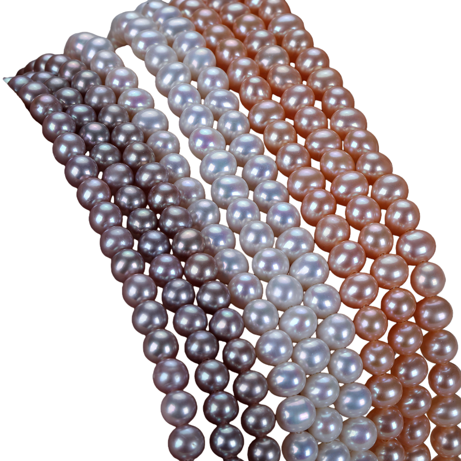 Semi-finished 6-7mm natural fresh water beaded necklace without a core
