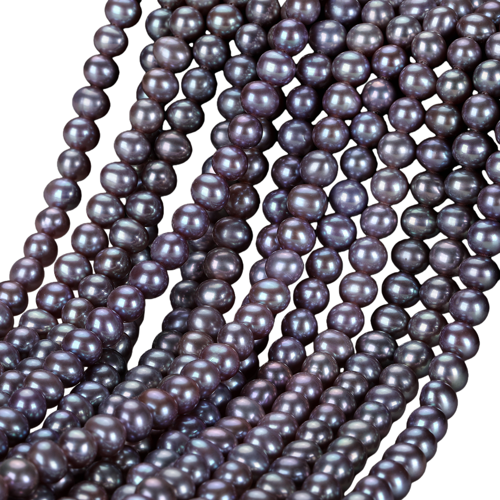 Semi-finished product of 6-7mm natural fresh water nuclear-free demon purple beaded necklace Specification image