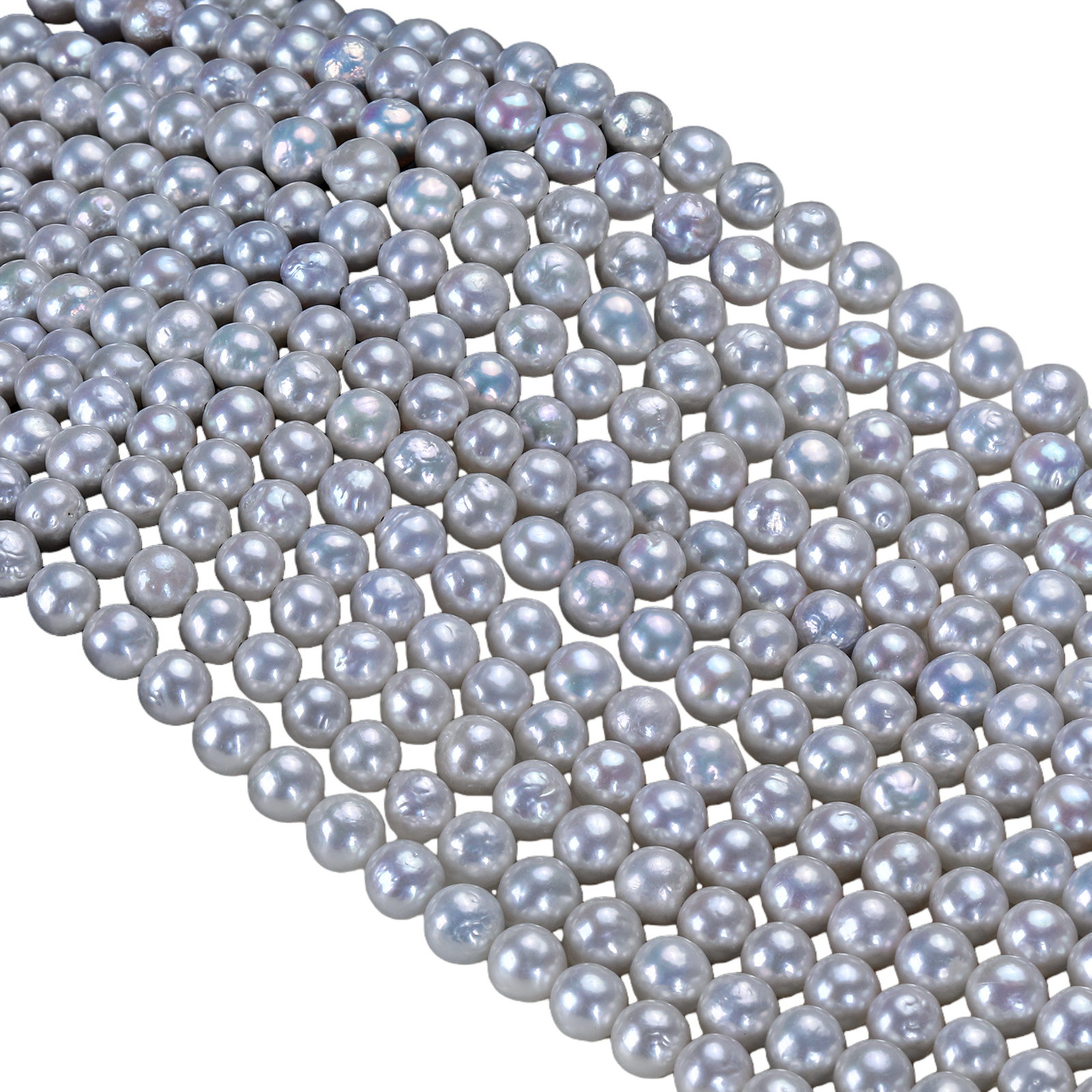 Semi-finished natural fresh water 6-7mm round beaded necklace Specification image