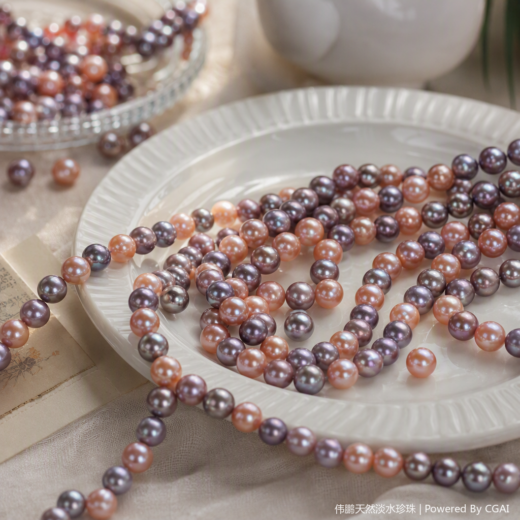 Natural fresh water 8-9mm colorful scattered beads, string beads, handmade accessories, DIY jewelry materials, accessories, decorative items, accessory sets Specification image