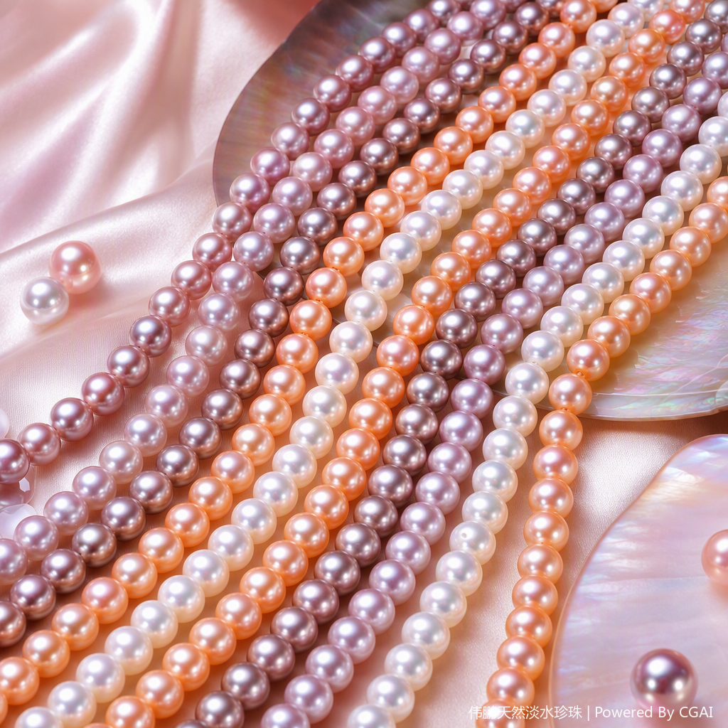 Semi-finished 6-7mm natural fresh water beaded necklace without a core Application Scenario