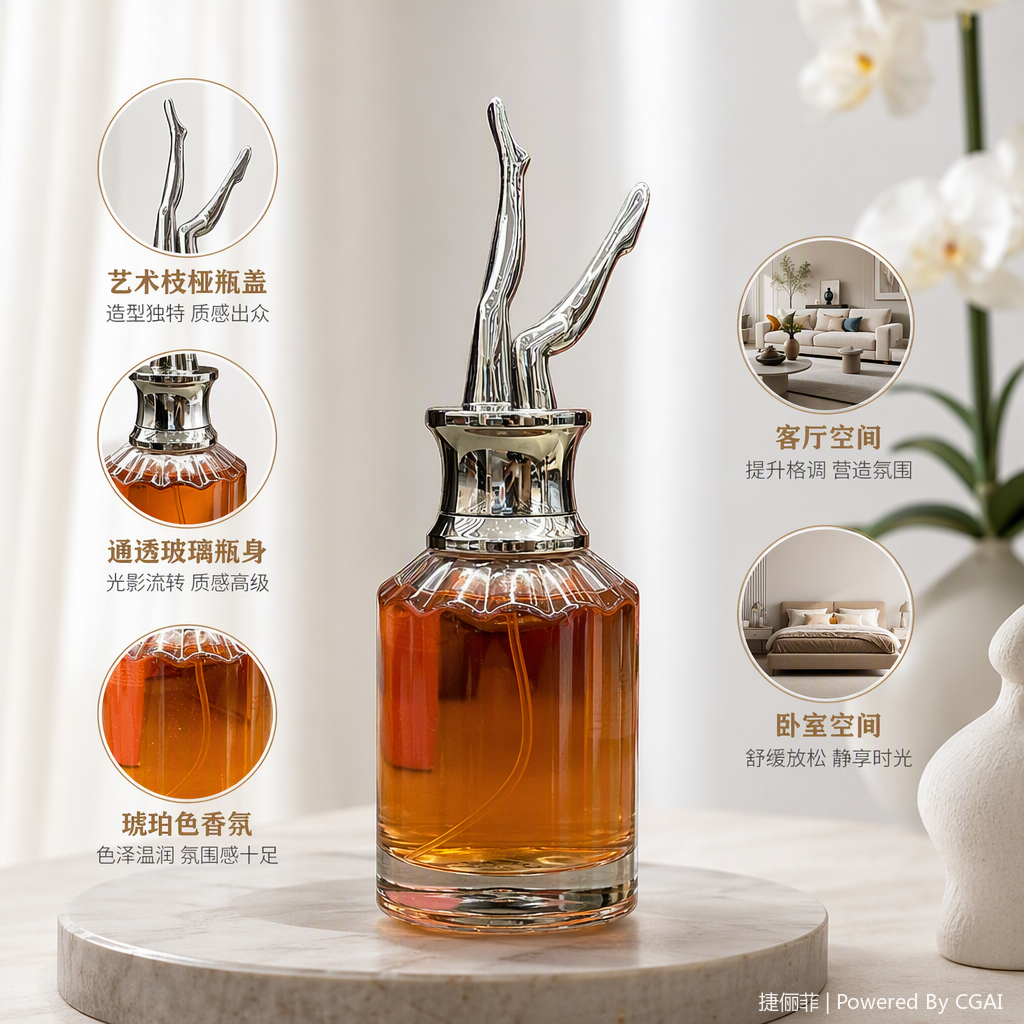 Golden high-heeled leg-shaped bottle cap transparent glass perfume bottle, an elegant and fashionable ladies' fragrance container