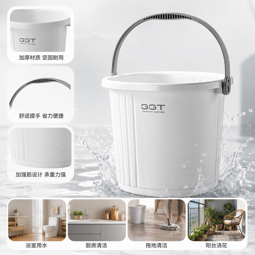 多功能塑料水桶家用洗菜洗衣大容量水缸厨房卫生工具耐用耐腐蚀