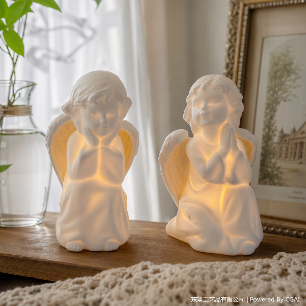 Estatua de ángel blanco decoración decoración interior arte creativo decoración del hogar artesanía regalos colección details Picture