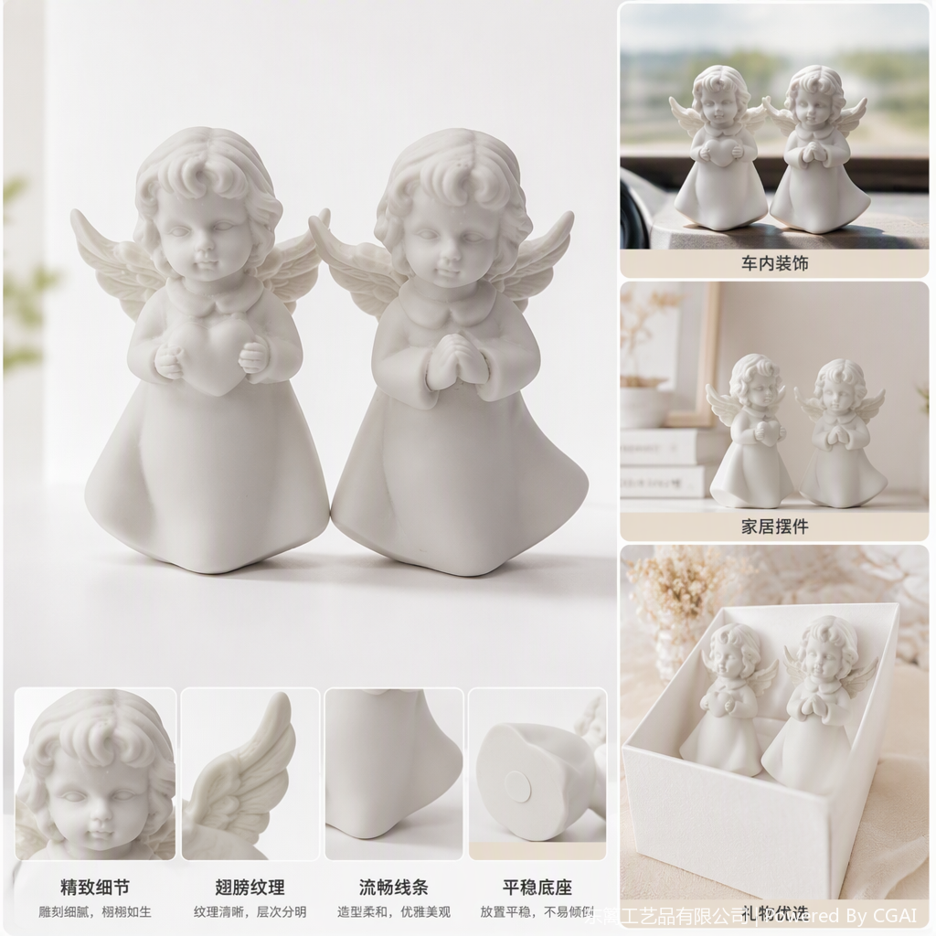 Estatua de ángel blanco decoración decoración interior artesanía creativa decoración del hogar arte regalo colección