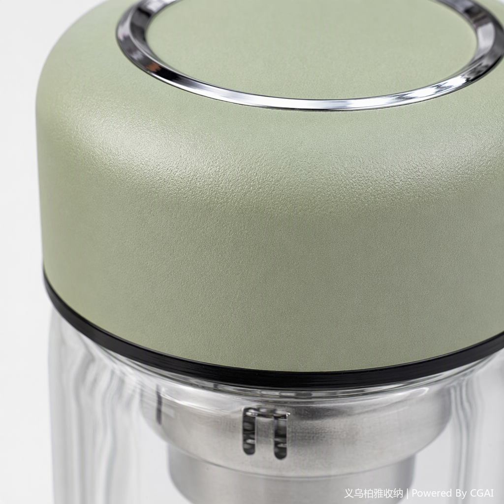 Fashionable double-layer glass water cup, light green lid transparent heat-resistant portable drinking cup, creative tea cup, student home use Application Scenario