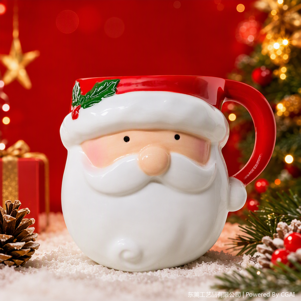 A warm Christmas gift with a red old-shaped ceramic mug and creative home items Specification image