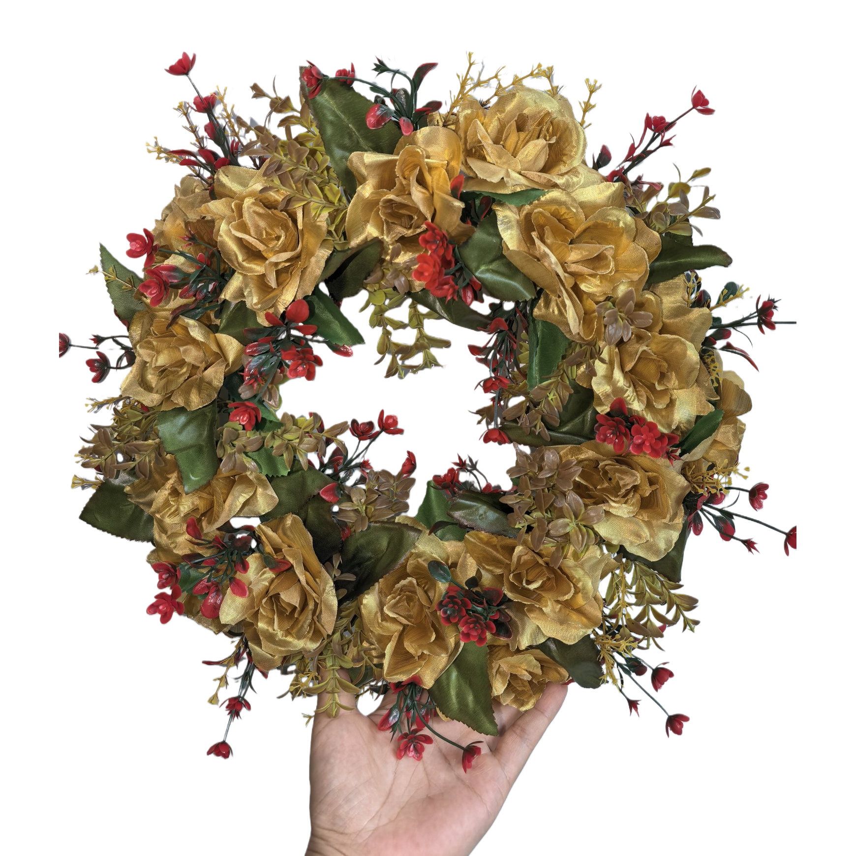 Golden rose garlands, hand-woven wedding decorations, headwear, festival gifts, promotional items, wedding supplies Item Picture