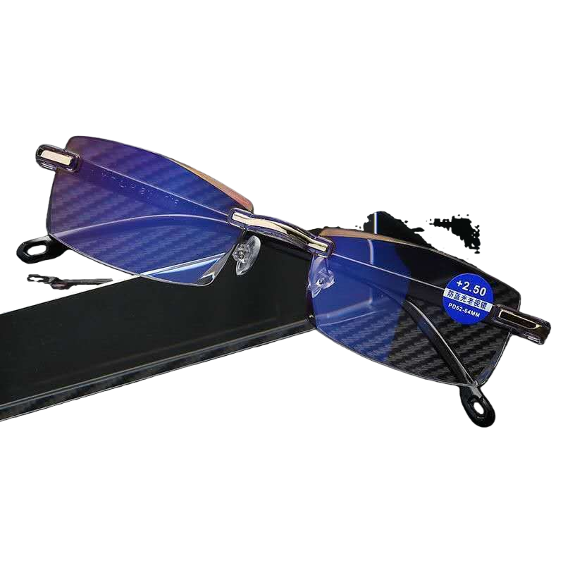 نظارات زرقاء أزياء بدون إطارات خفيفة وخفيفة وحامية للعينين للرجال والنساء Item Picture
