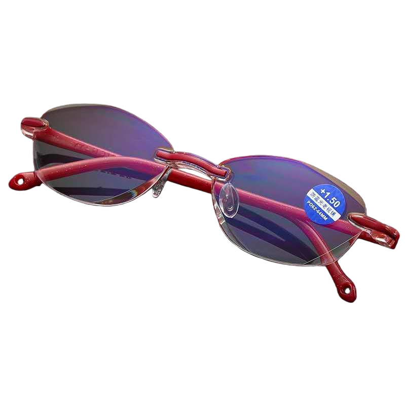 نظارات حمراء بدون إطارات، إطارات نظارات خفيفة للعين للذكور والإناث Item Picture