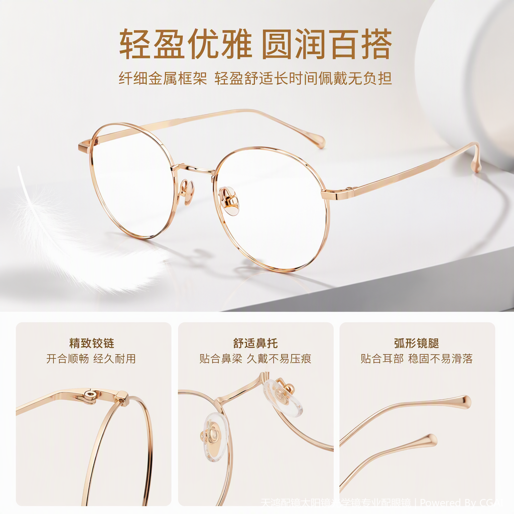 Fashionable and lightweight metal-framed glasses for both men and women, high-definition anti-glare multi-color frames, trendy accessories Application Scenario
