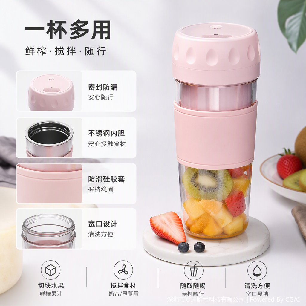 Multi-functional manual juicing cup, portable juice water cup, household daily necessities, healthy drink tools Application Scenario