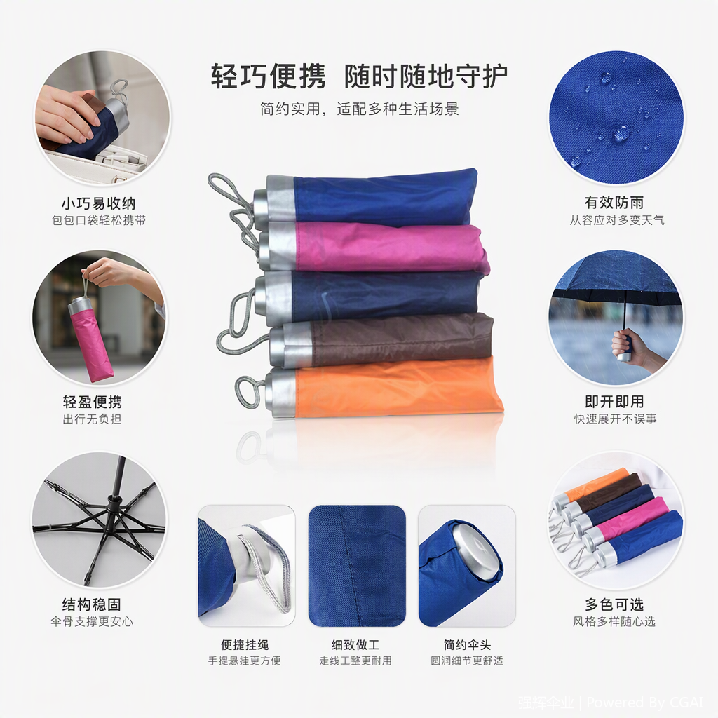 防风抗雨遮阳折叠伞便携轻巧户外旅行防晒防雨用品男女适用产品图