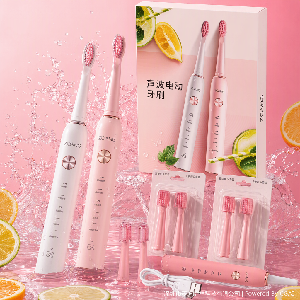 Multi-functional sonic vibration electric toothbrush, suitable for both adults and children, for cleaning teeth and freshening breath. Portable for home use Specification image