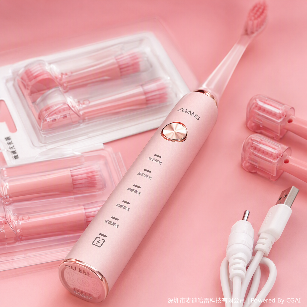 Multi-functional sonic vibration electric toothbrush, suitable for both adults and children, for cleaning teeth and freshening breath. Portable for home use Application Scenario