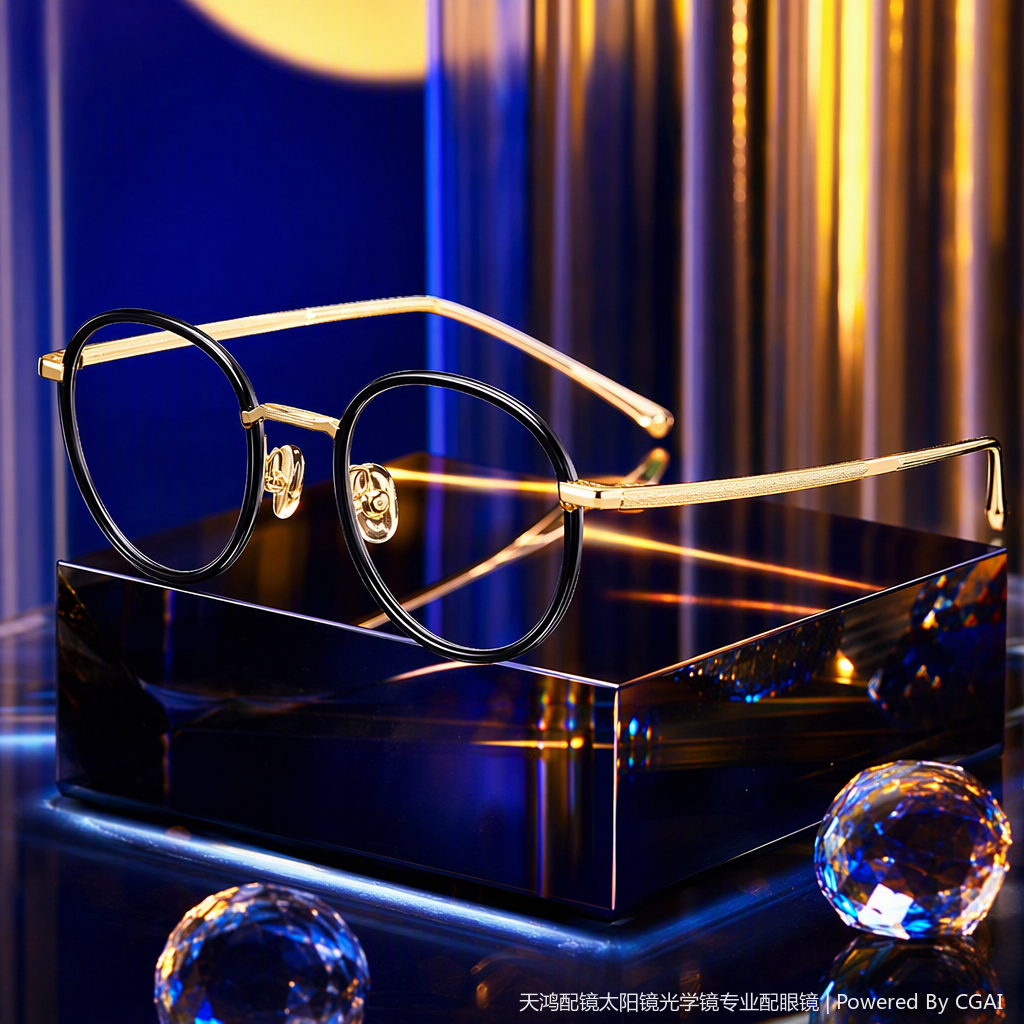 Fashionable and lightweight metal-framed glasses for both men and women, high-definition lenses, comfortable and durable, trendy style details Picture