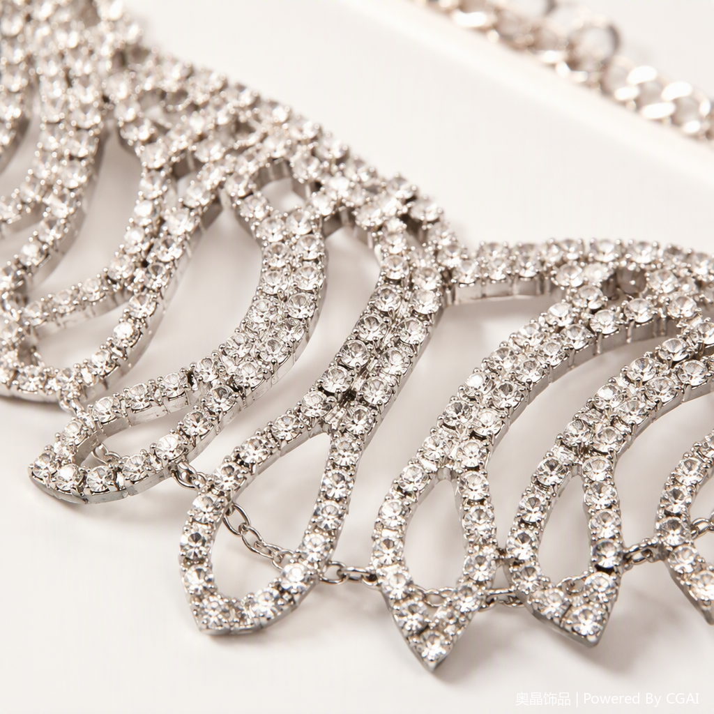 Shining silver diamond-encrusted set, necklace, earrings and accessories, simple and fashionable women's gift Application Scenario
