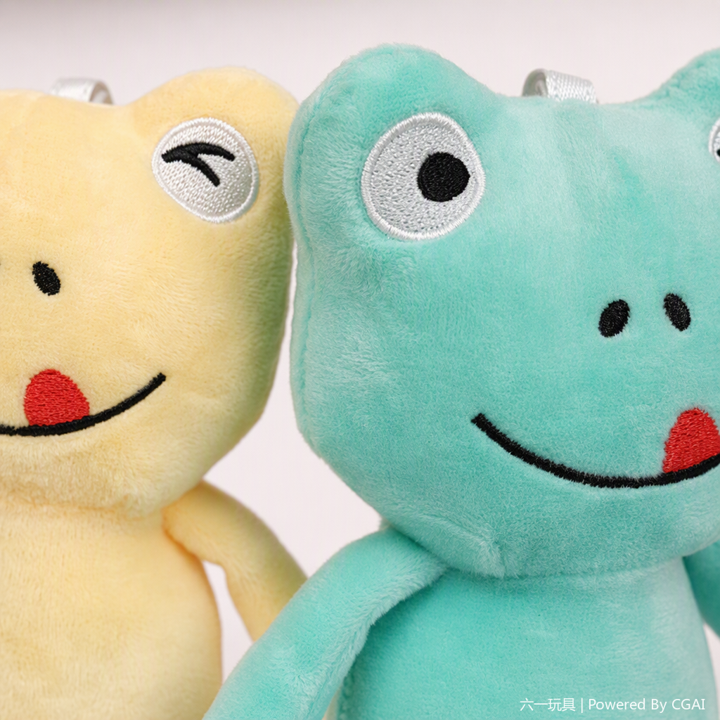Creative frog throw pillow doll, plush toy doll, children's export wholesale doll, healing animal comfort, creative and cute frog doll set, children's fabric doll, yellow and green frog doll gift, companion toy Item Picture