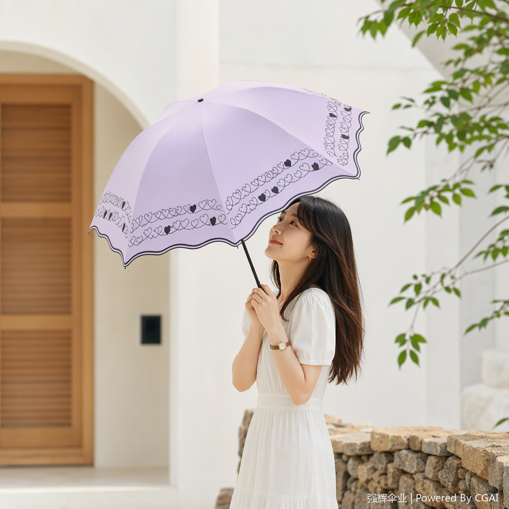轻便防风抗雨遮阳伞时尚折叠便携多场景适用男女通用细节图