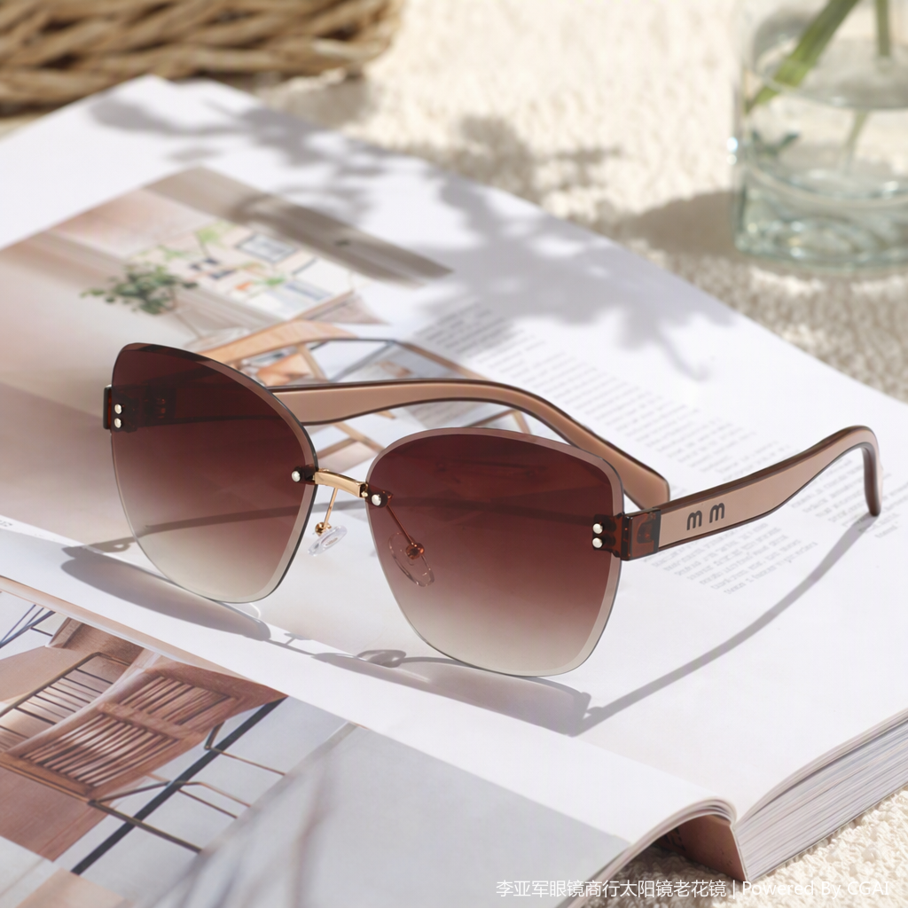 Fashionable polarized sunglasses with brown gradient lenses for UV protection, trendy and casual sunglasses for both men and women details Picture