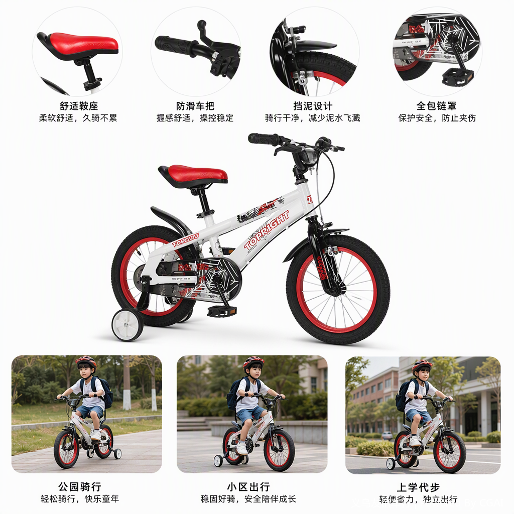 多功能童车童床背带座椅儿童自行车安全舒适家用宝宝用品套装产品图