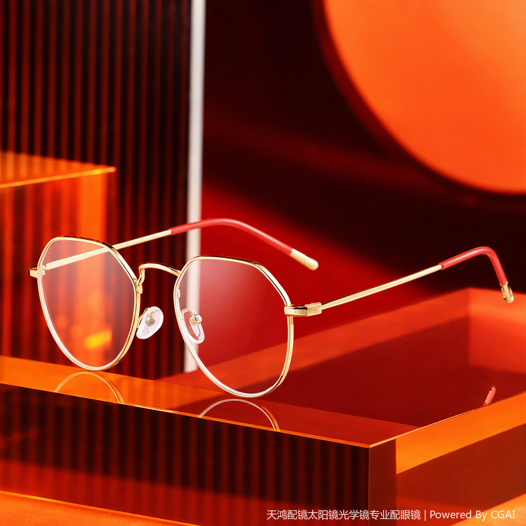 Fashionable and lightweight metal-framed glasses, suitable for both men and women, trendy casual glasses frame, high-definition lens accessories details Picture