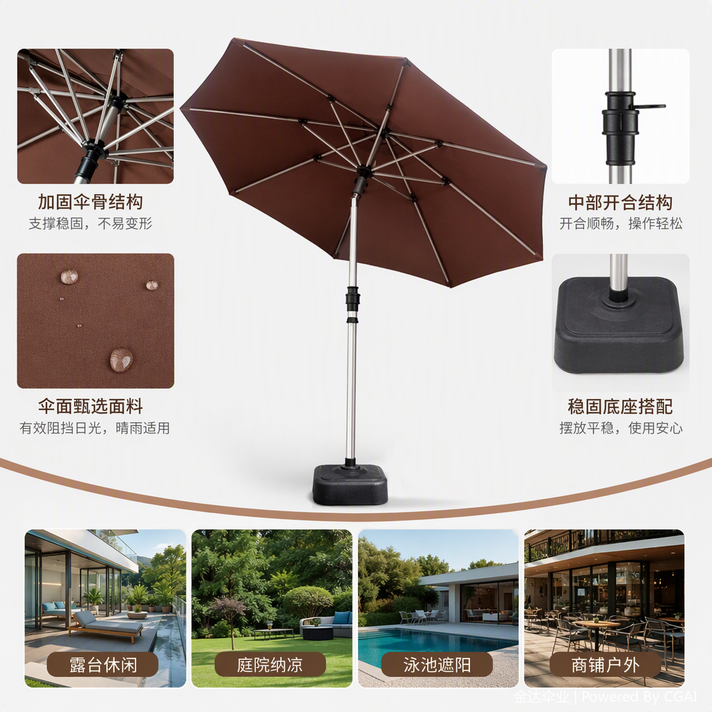 This multi-functional windproof and sunshade umbrella is rainproof and UV-resistant, portable and suitable for both weather and rain. It is lightweight and durable, suitable for both men and women details Picture