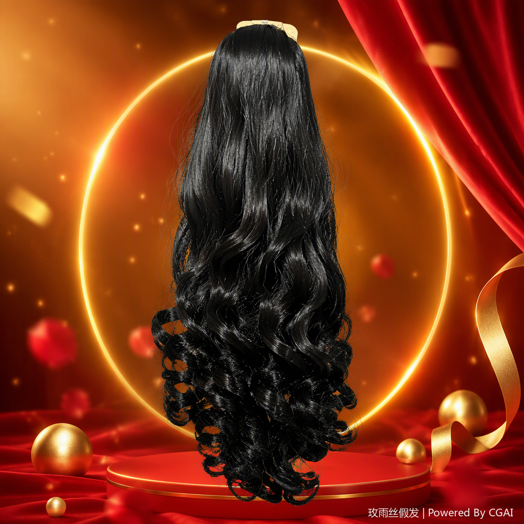 Natural and plump wig pieces, smooth and comfortable, glue-free and traceless, can modify hairstyles. Home portable outfit