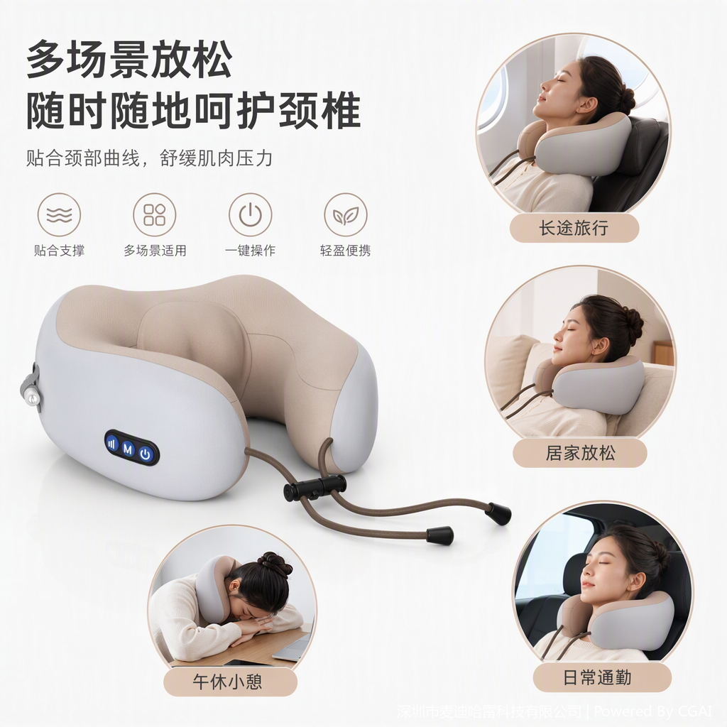 Multi-functional neck and waist cushion, massage pillow, home seat cushion, comfortable, relaxing, fatigue-relieving health care products