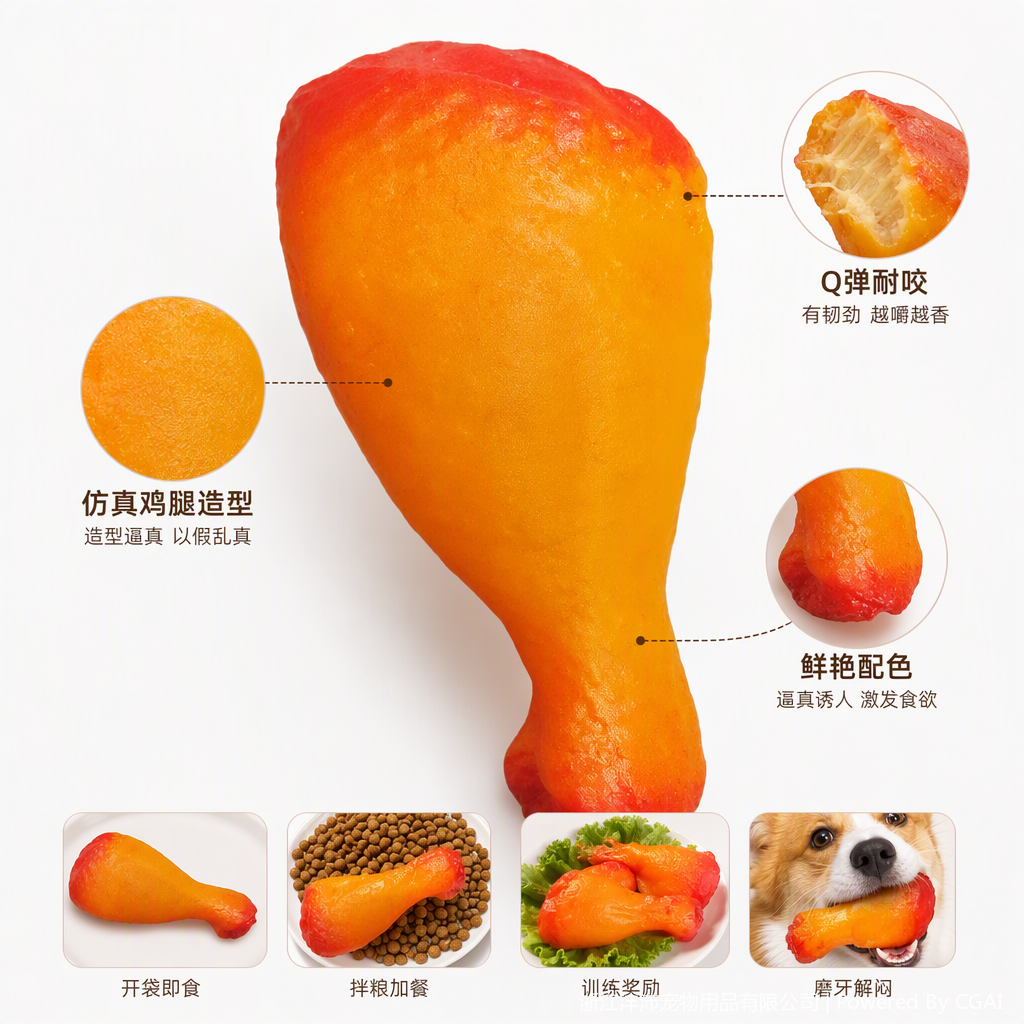 Orange-red chicken leg-shaped jewelry, handcrafted ornaments, creative home decoration items, gifts and collectibles