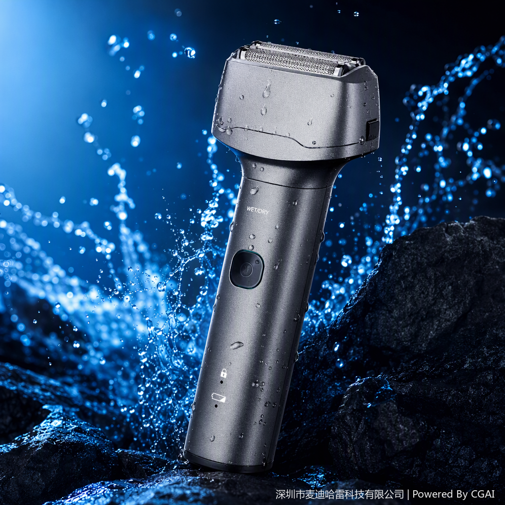 The multi-functional rechargeable electric shaver is a portable shaving wonder for men. The dry and wet dual-purpose shaver has a new blade