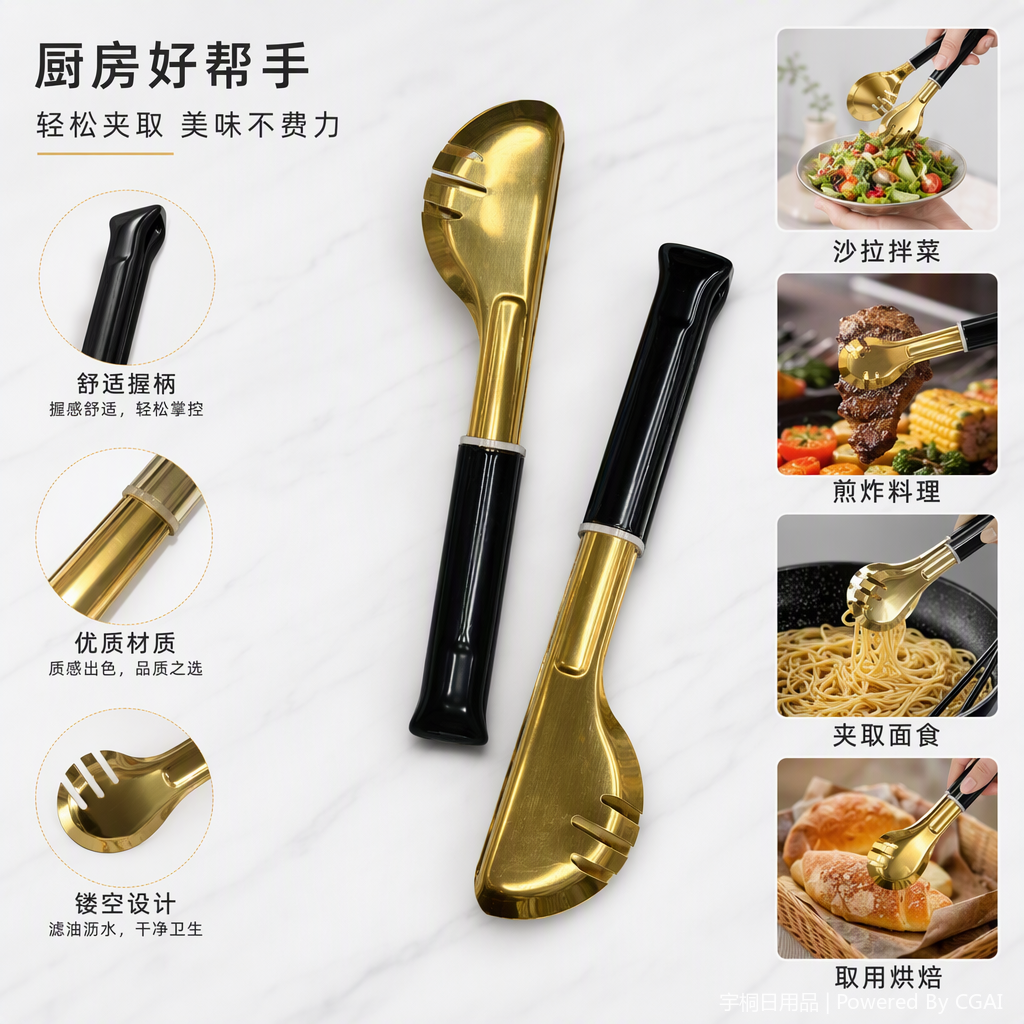 High-end golden tableware set, household tableware combination, restaurant Western cuisine Western tableware set, gift set