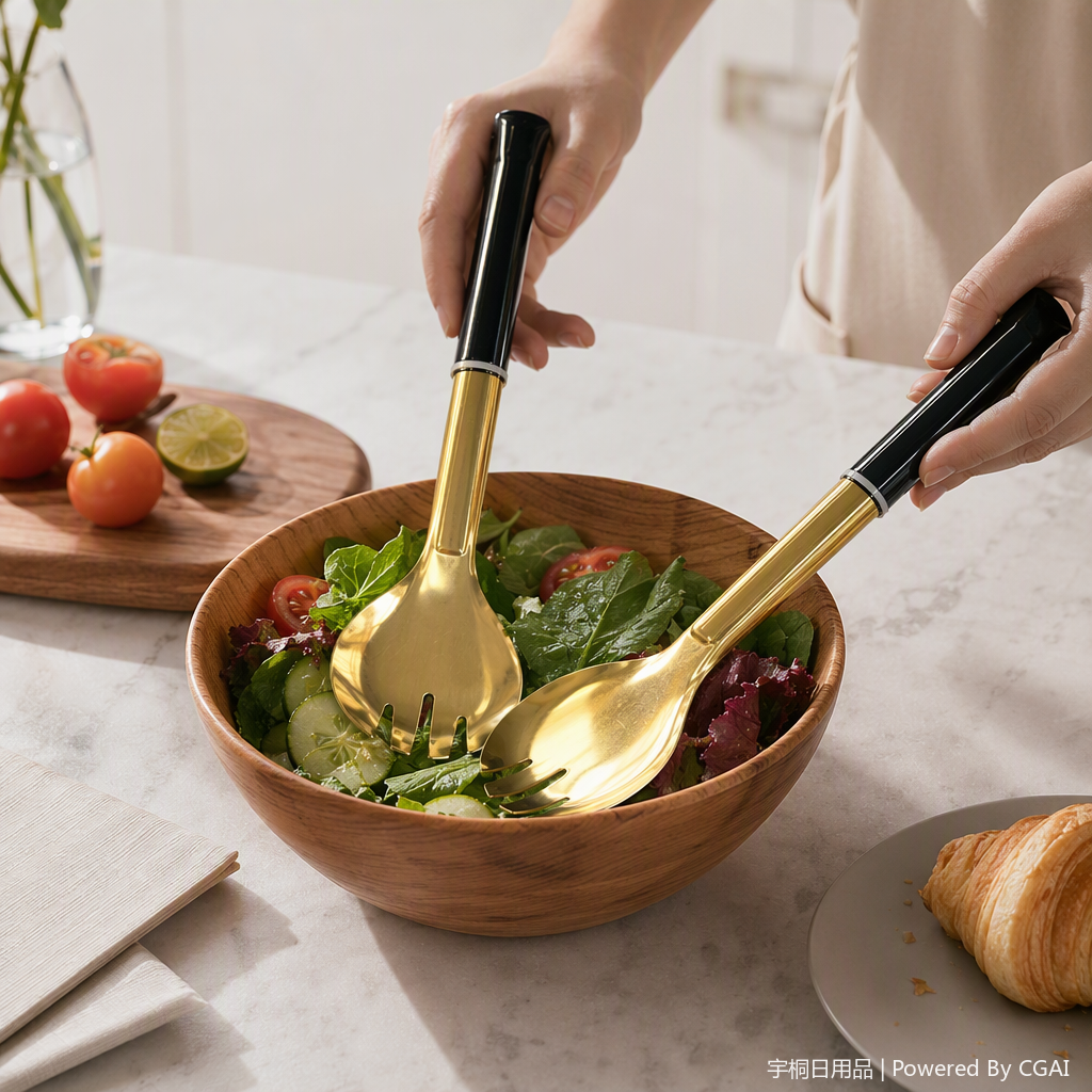 High-end golden tableware set, household tableware combination, restaurant Western cuisine Western tableware set, gift set details Picture