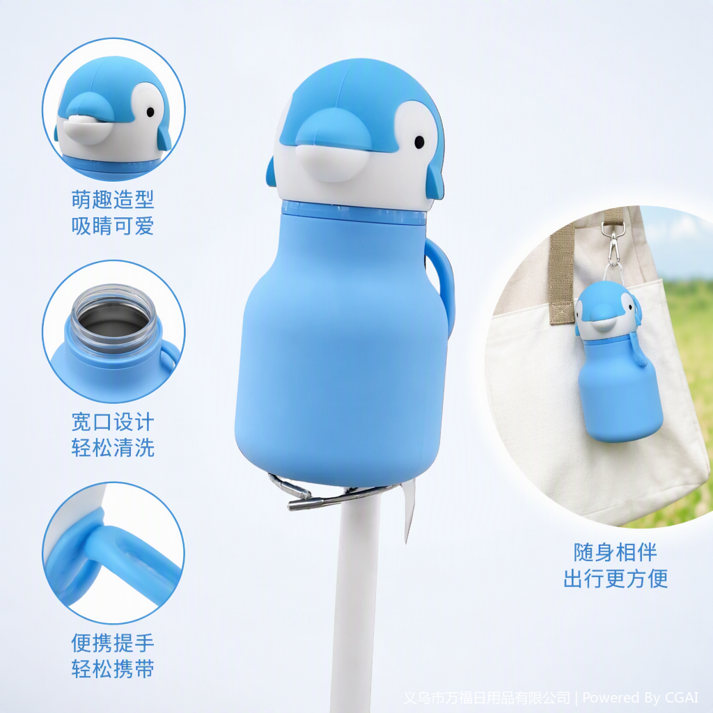 New daily necessities for both domestic and foreign trade wholesale, cartoon insulated cups, blue dolphin-shaped water cups, tea sets, creative tea cups, gifts and promotional items details Picture