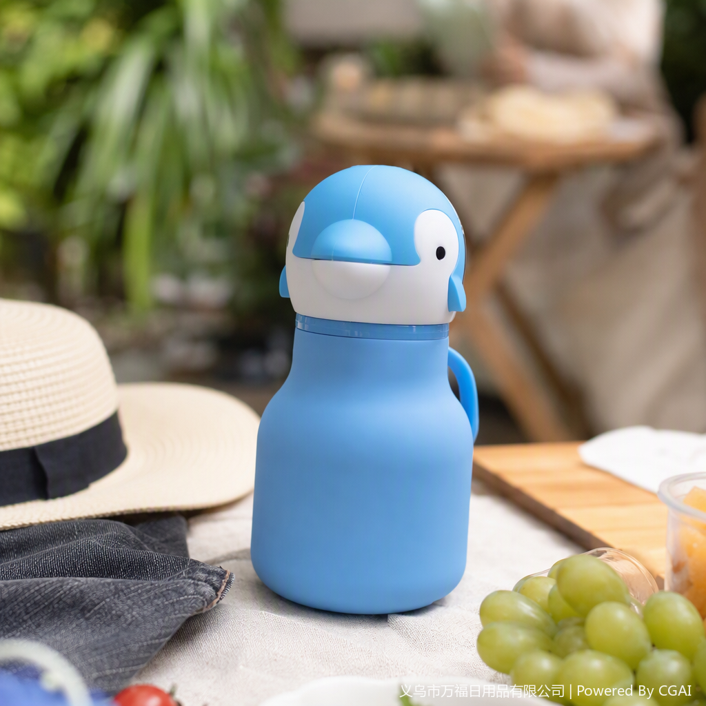 New daily necessities for both domestic and foreign trade wholesale, cartoon insulated cups, blue dolphin-shaped water cups, tea sets, creative tea cups, gifts and promotional items Specification image