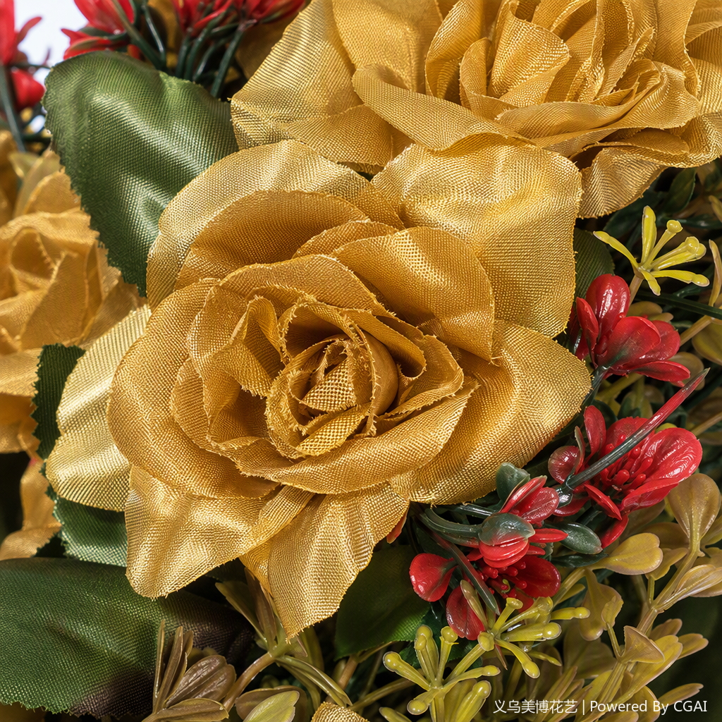 Golden rose garlands, hand-woven wedding decorations, headwear, festival gifts, promotional items, wedding supplies Application Scenario