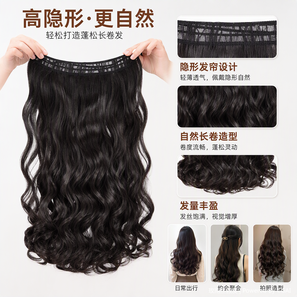 The natural and plump wig pieces are soft, light, and require no combing or maintenance. The wig accessories are suitable for many occasions Specification image