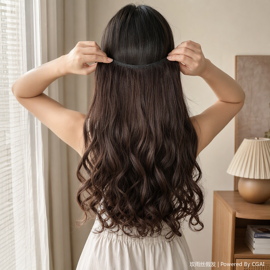 The natural and plump wig pieces are soft, light, and require no combing or maintenance. The wig accessories are suitable for many occasions details Picture