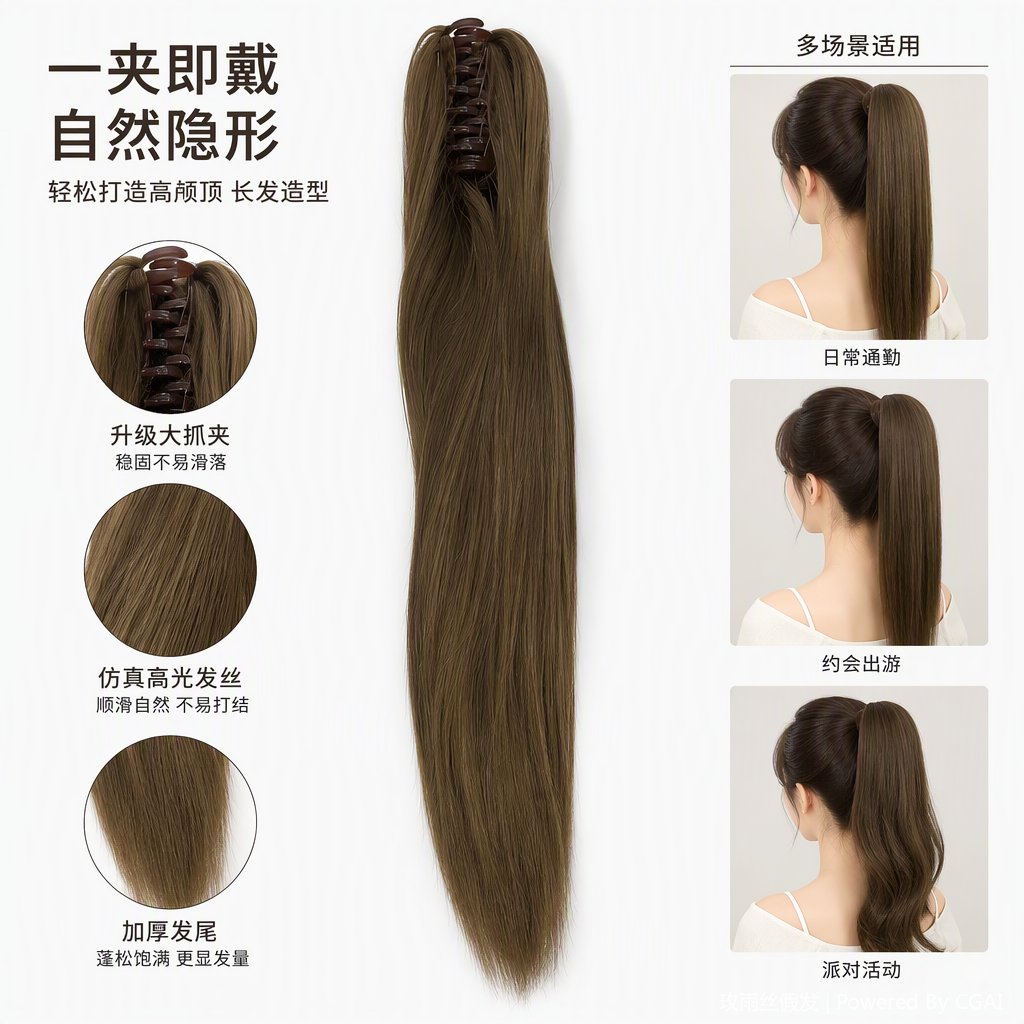 Natural and plump wig pieces, soft and light, glue-free patches, suitable for various occasions, comfortable and natural wig accessories