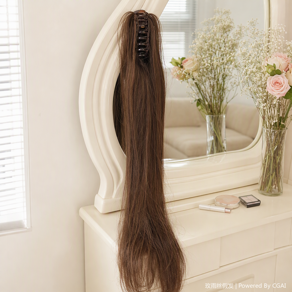 Natural and plump wig pieces, soft and light, glue-free patches, suitable for various occasions, comfortable and natural wig accessories Specification image
